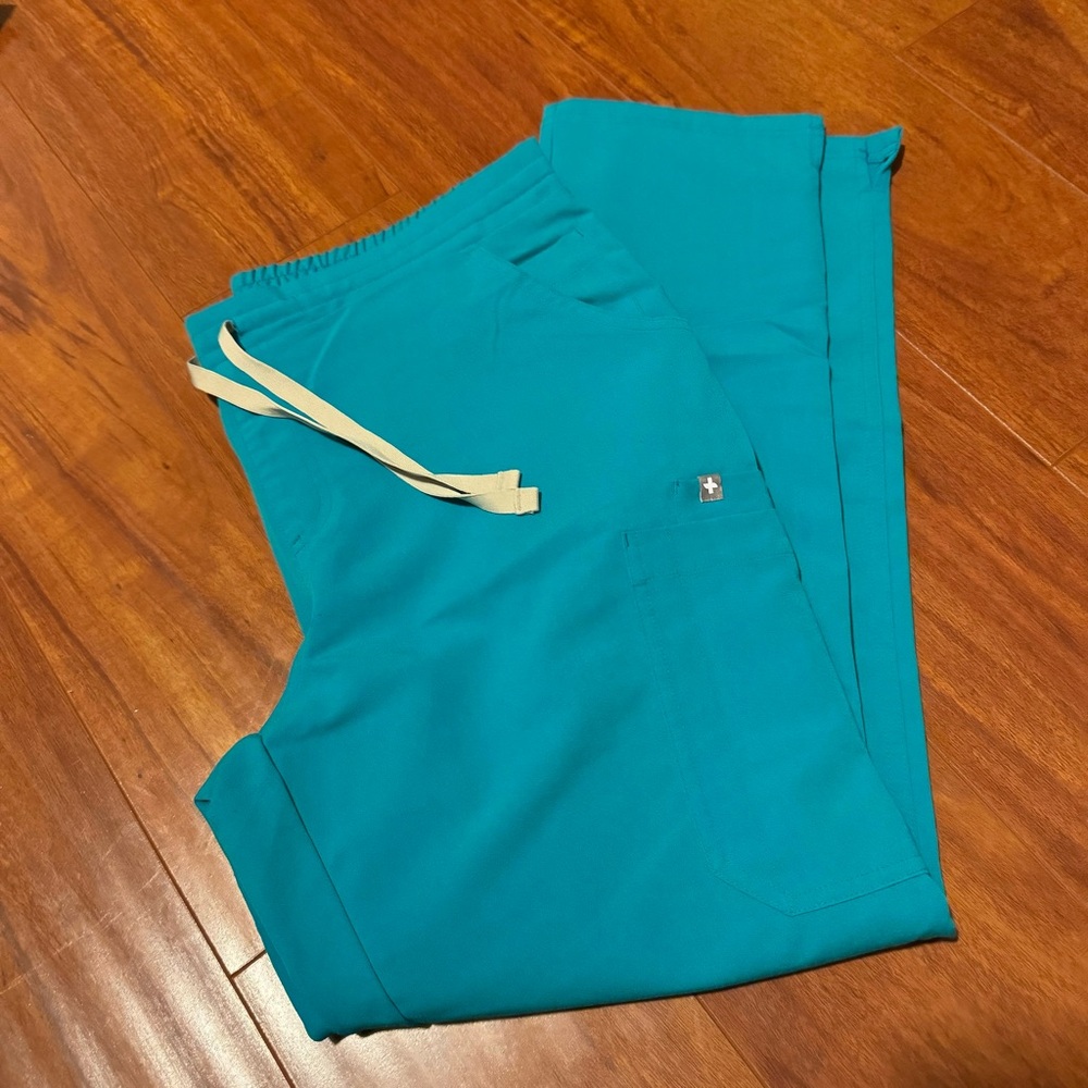Women's Teal Medical Scrub Pants with Drawstring